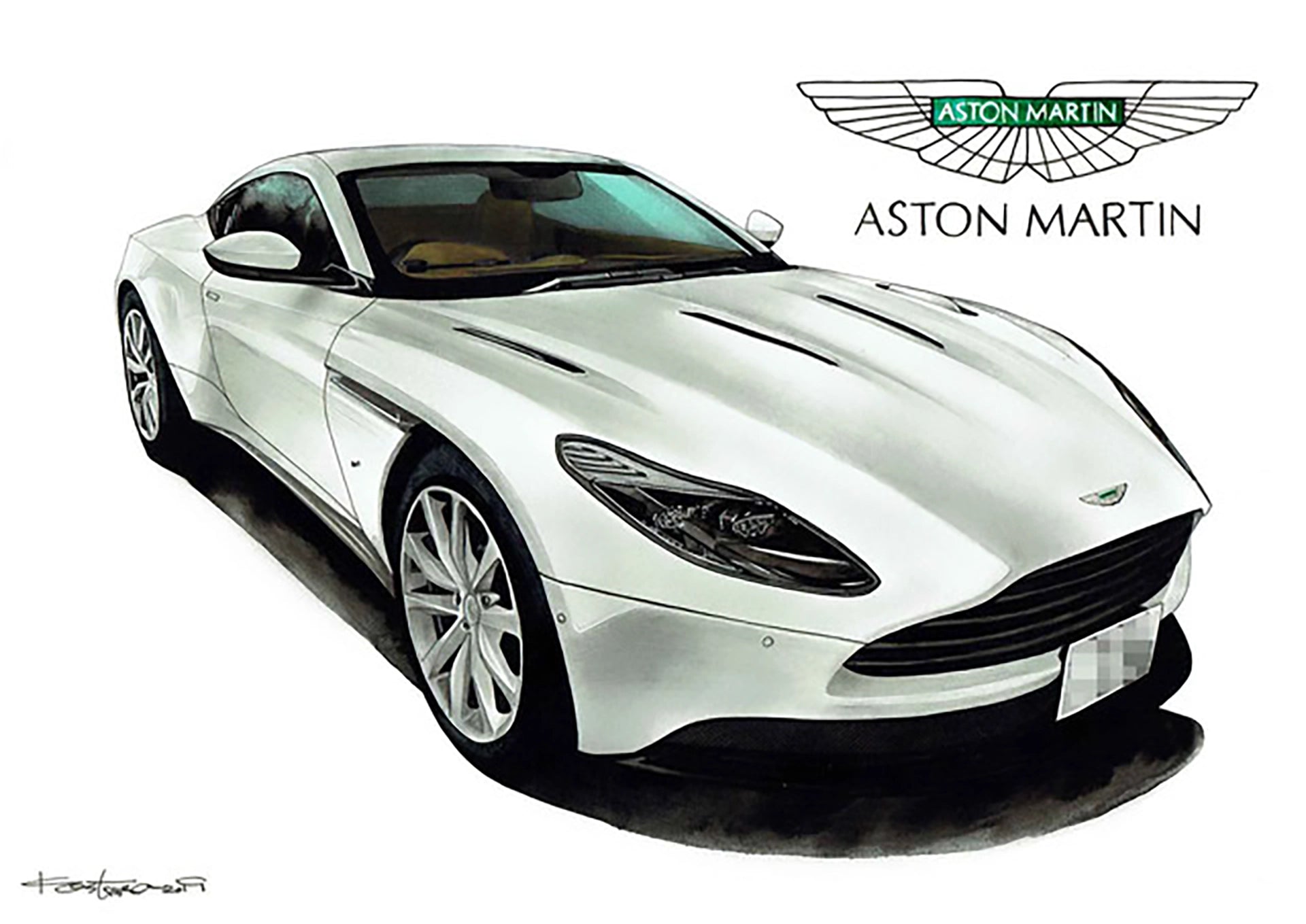 アストンマーチンDB11のリアルオーダー車絵イラスト