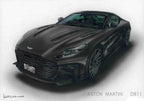 アストンマーチンDB11のオーダー手描き車絵イラスト