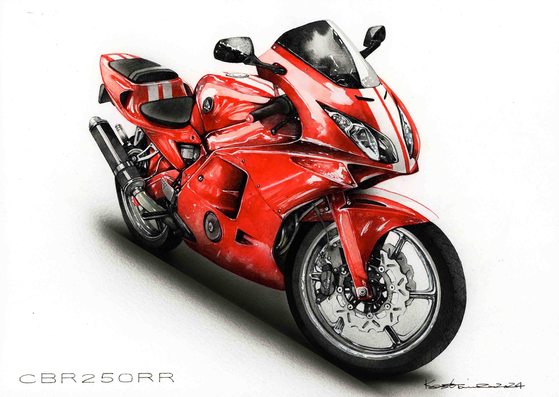 CBR250の水彩イラスト