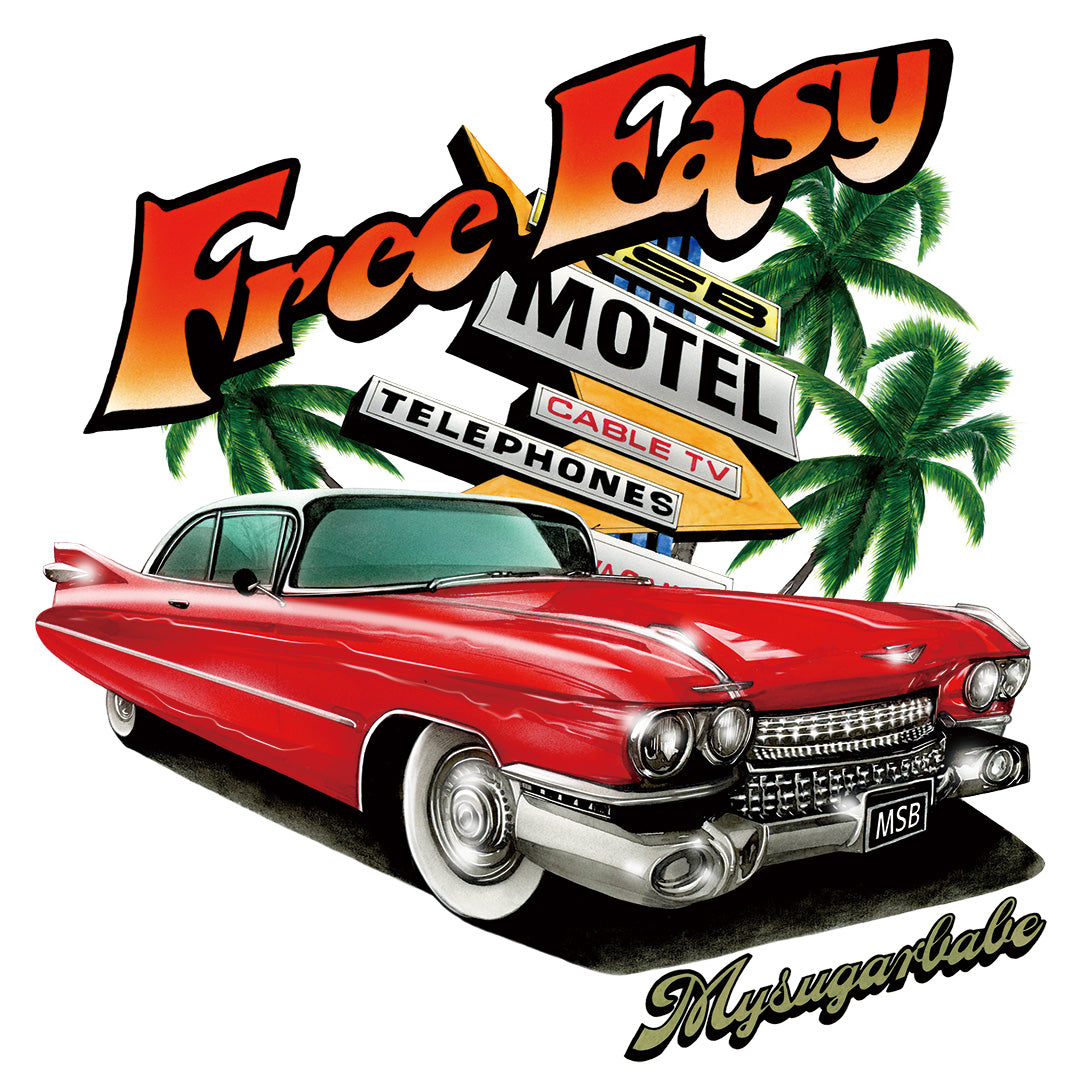 アパレル商品用に描かれたアメ車のイラスト