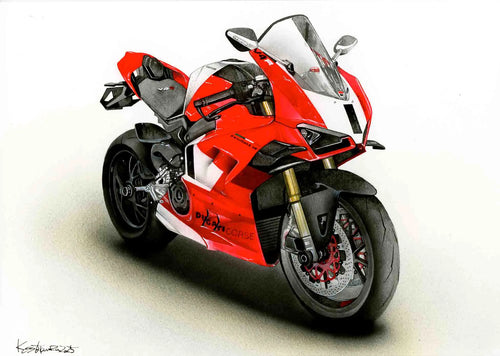 ドゥカティパニガーレのバイク絵イラスト