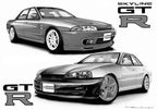 愛車のGT-Rを形にしたリアルな手描き車イラスト｜誕生日や記念日のプレゼントにおすすめ