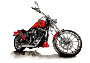 ハーレーのオーダーバイク絵イラスト