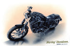 ハーレーダビッドソンのオーダーバイク絵イラスト