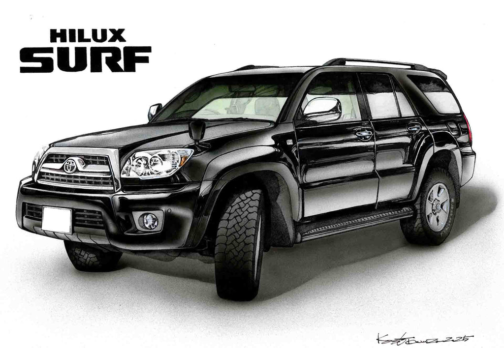 ハイラックスサーフをオーダー制作した車絵イラスト