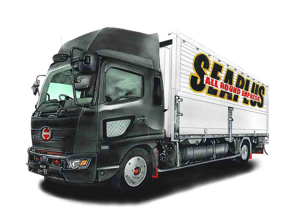 日野トラックのリアル車絵イラスト
