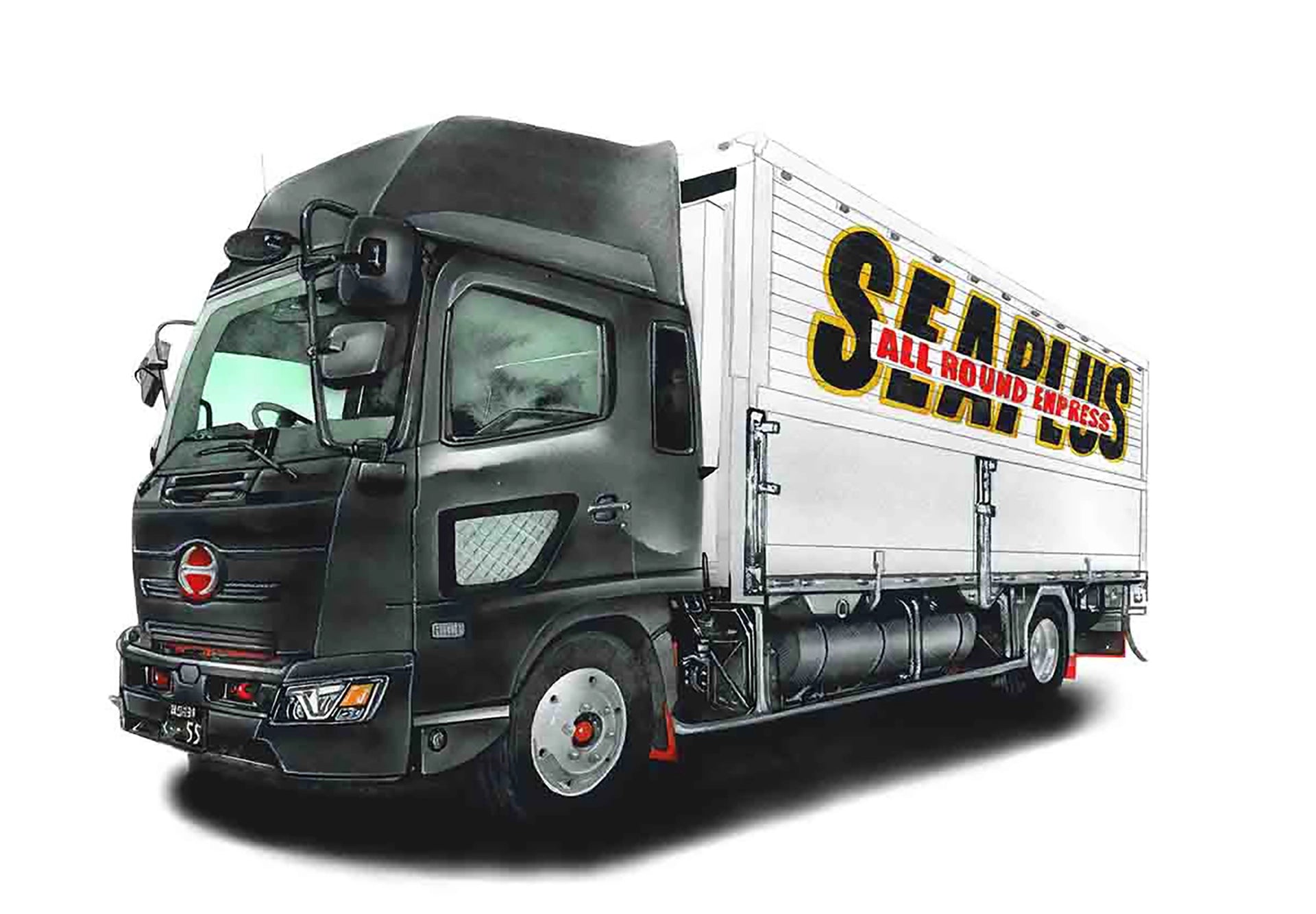 日野トラックのリアル車絵イラスト