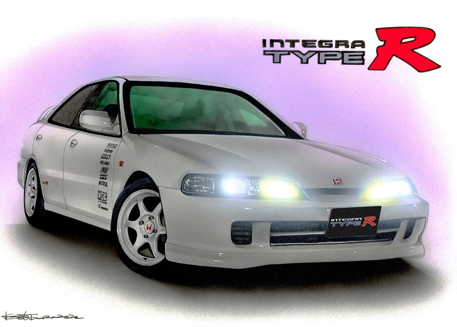 インテグラタイプRのオーダー車絵イラスト