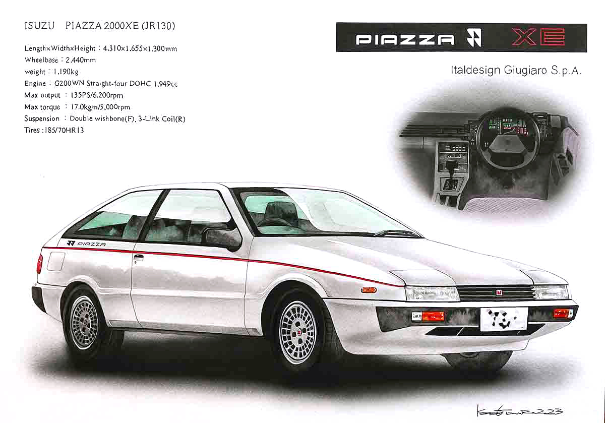 車と内装を描いたオーダーイラスト