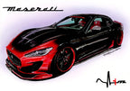 マセラティグランツーリズモのオーダー車絵イラスト