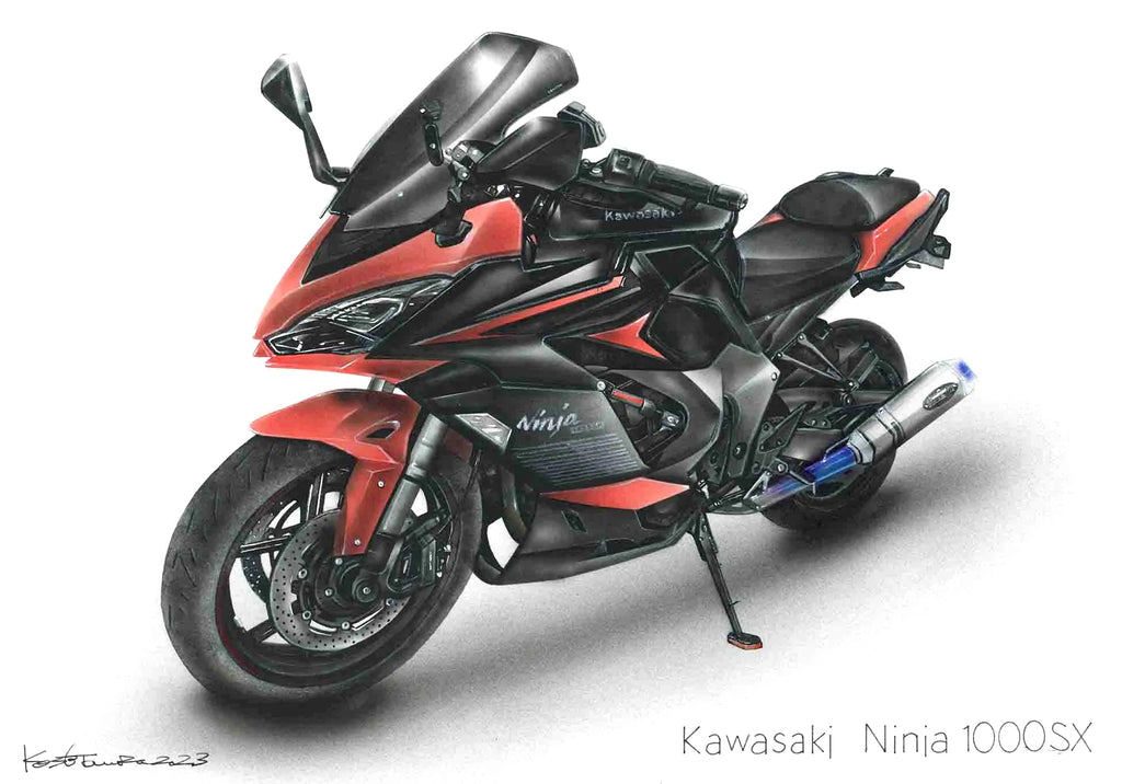 カワサキニンジャ1000SXのオーダーバイク絵イラスト