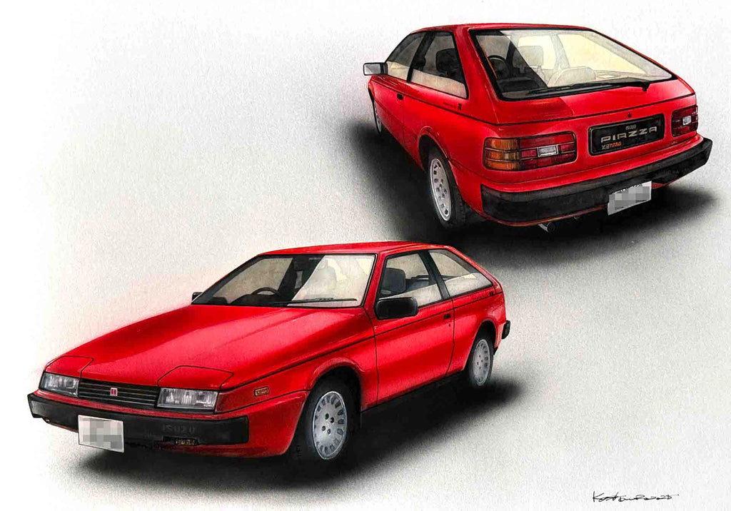 いすゞピアッザのオーダー車絵イラスト