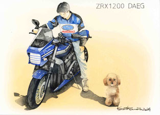 ZXR1200DAEGのオーダーバイク絵イラスト
